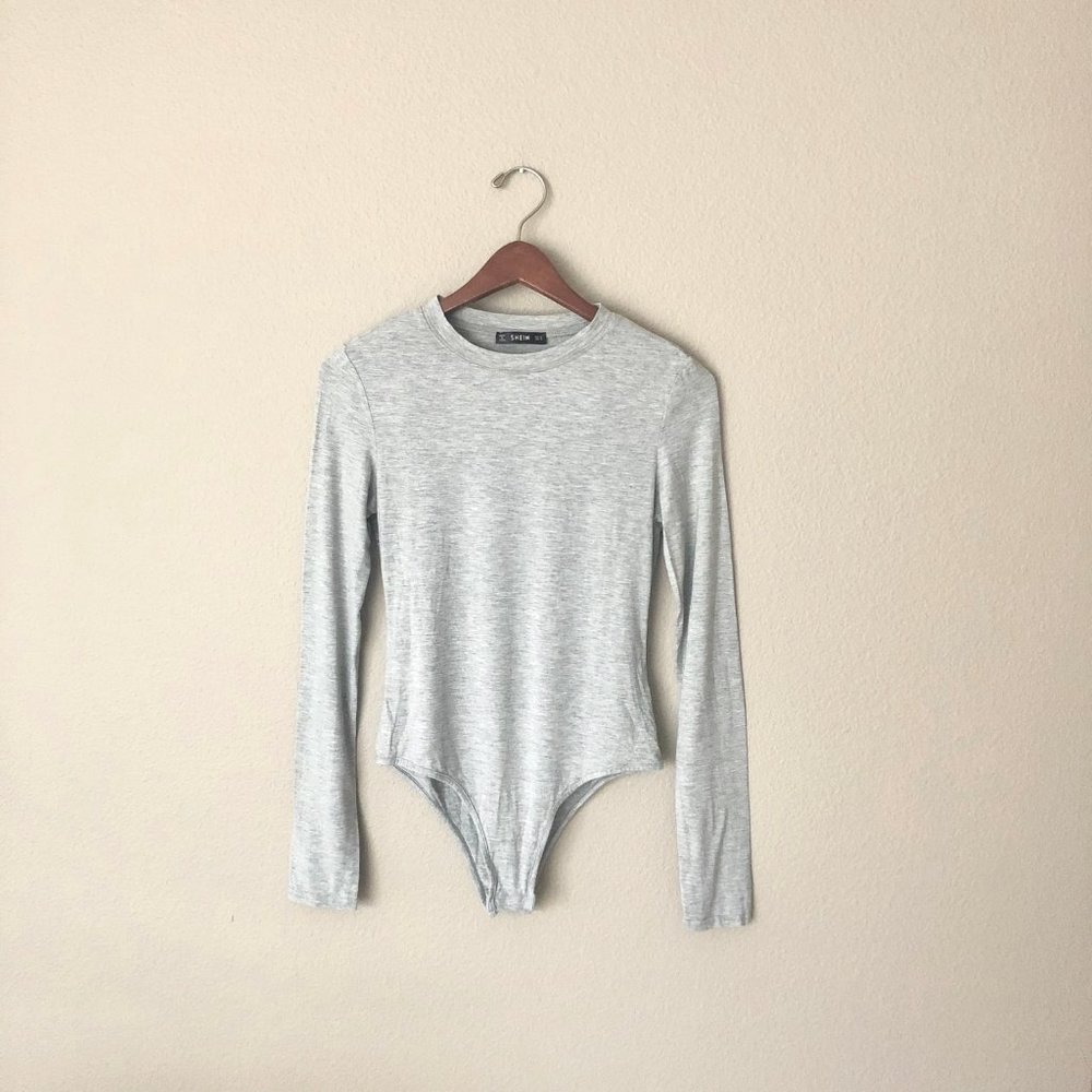 Gray Long-Sleeve Bodysuit